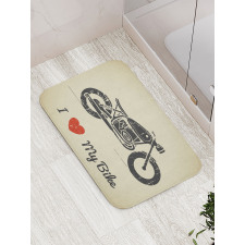 Grunge Flat Motorcycle Bath Mat