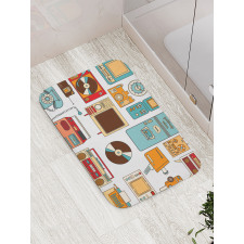 Vintage Electronics Art Bath Mat