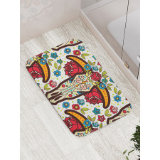 Mexican Folk Animal Skull Bath Mat