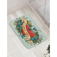 I Love You Ribbon Heart Bath Mat