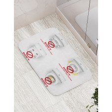 Toilet Bowls Warning Bath Mat