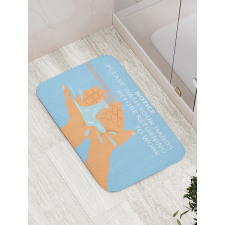 Wash Hands Cartoon Bath Mat