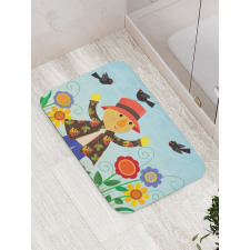 Rustic Scene Bird Friends Bath Mat