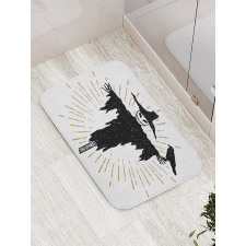 Halloween and Crow Bath Mat