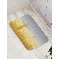 Wheat Field Landscape Bath Mat