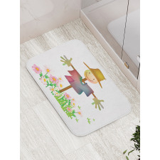 Smiling in Flowers Bath Mat