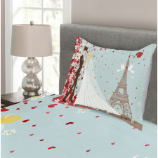French Couple and Hearts Bedspread Set