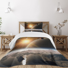 Moons Universe Earth Bedspread Set