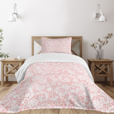 Floral Hexagon Lace Grids Bedspread Set