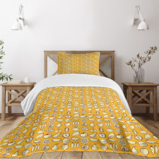 Fruits and Vegetables Pattern Bedspread Set