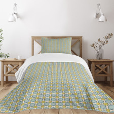 Tile Like Vintage Motif Bedspread Set