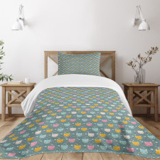 Smiling Cartoon Mice Bedspread Set