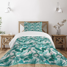 Tropic Botanical Bloom Art Bedspread Set