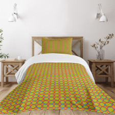 Vibrant Floral Rounds Art Bedspread Set