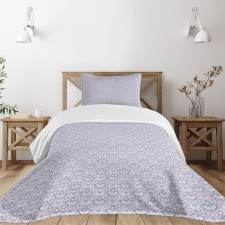 Pastel Tones Floral Motif Bedspread Set