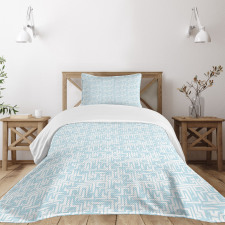 Abstract Maze Style Motif Bedspread Set