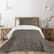 Floral Pigeon Motifs Art Bedspread Set