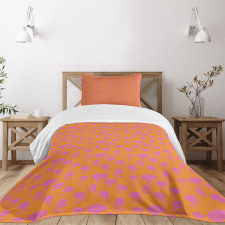 Blooming Tangerine Tones Bedspread Set