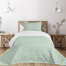 Cartoonish Daffodils Bedspread Set