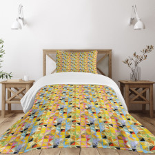 Creative Grunge Squares Bedspread Set