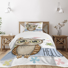 Cartoon Butterfly Hello Bedspread Set