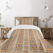 Colorful Kente Pattern Bedspread Set