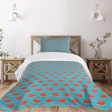 Triangular Slices and Seeds Bedspread Set