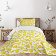 Yellow Color Palette Slices Bedspread Set