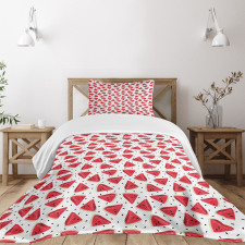 Realistic Drawn Slices Bedspread Set