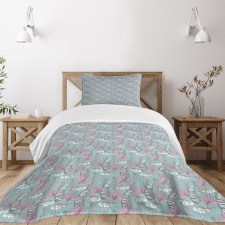 Delicate Hawaiian Leaves Bedspread Set