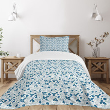 Modern Roses on Polka Dots Bedspread Set