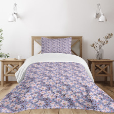 Exotic Flower Petals and Buds Bedspread Set