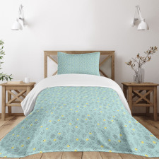 Round Flora with Leaves Bedspread Set