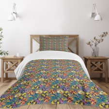 Geometric Hibiscus Aloha Bedspread Set