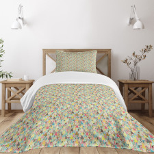 Colorful Triangles Consist Bedspread Set