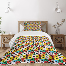 Vivid Ring Records Vinyl Art Bedspread Set