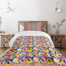 Vivid Spiral Funny Curls Bedspread Set