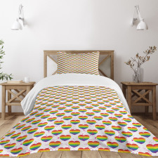 Heart Aquarelle Theme Bedspread Set