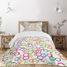 Colored Geometric Circle Bedspread Set