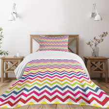 Rainbow Chevron Fun Bedspread Set