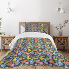 Avian Animal Spring Flowers Bedspread Set