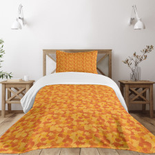 Cartoon Fallen Leaves Bedspread Set