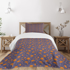 Flowers Thin Peduncles Bedspread Set