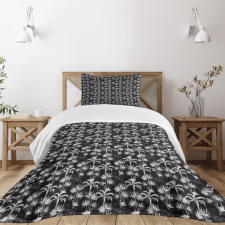 Exotic Palm Tree Sketch Bedspread Set