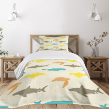 Whale Shark and Turtle Bedspread Set