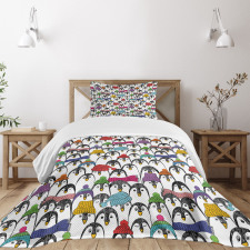 Winter Cartoon Animal Bedspread Set