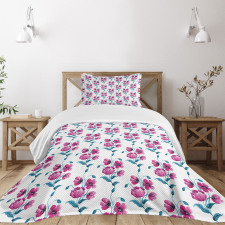 Poppies Leaves Buds Bedspread Set