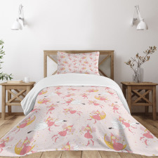 Flying Fairies Swan Moon Bedspread Set