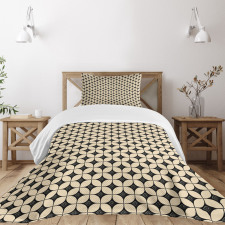 Round and Intricate Squares Bedspread Set