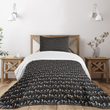 Skeletons Carnival Bedspread Set